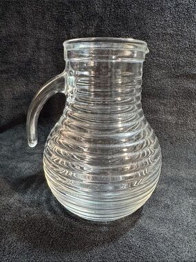Vintage Bormioli Rocco Viva Beehive-Style Glass Pitcher